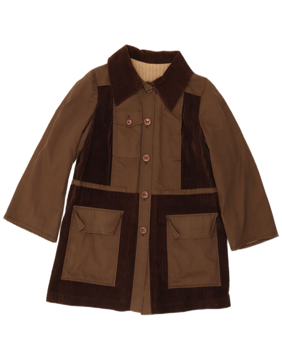 Płaszcz damski w stylu vintage UK 14 w kolorze średniego brązu