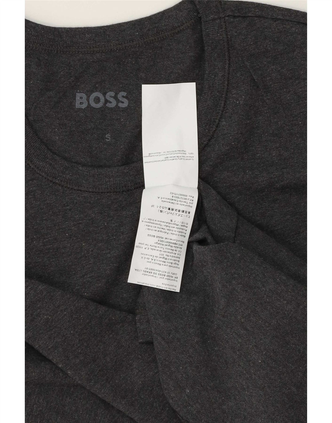 T-shirt męski Hugo Boss, mały, szary, bawełniany