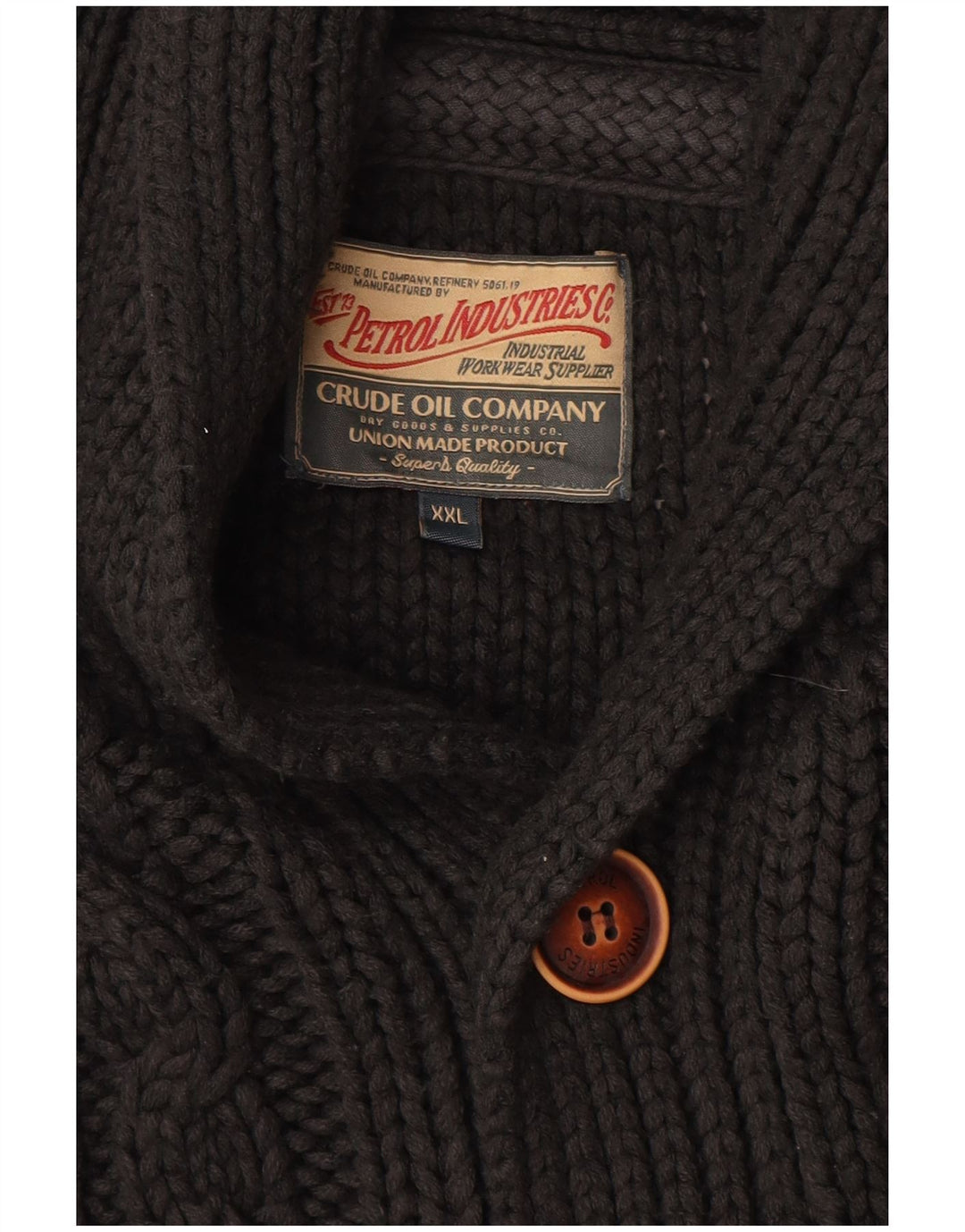 Męski sweter rozpinany Petrol Industries 2XL, szary akryl