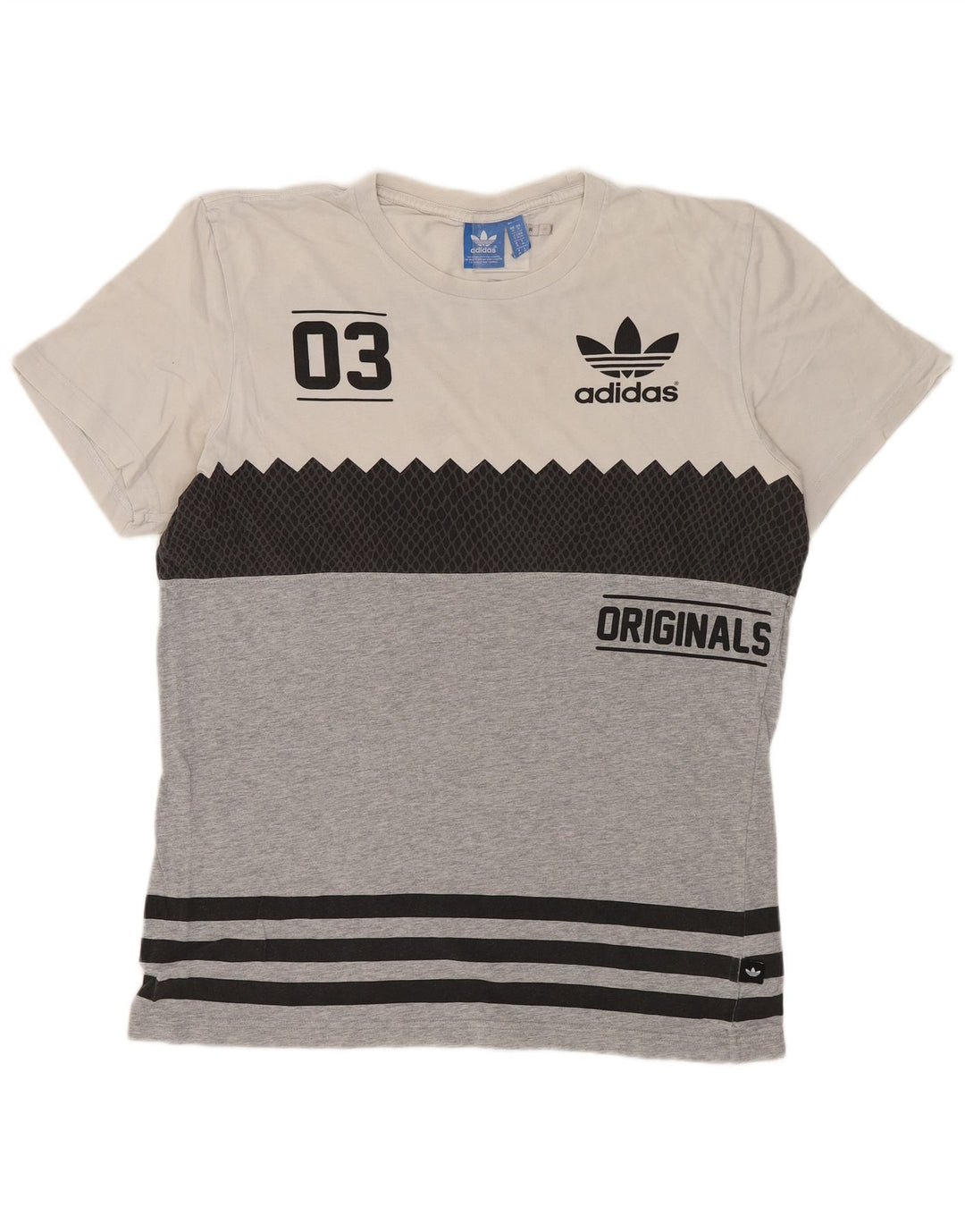Męska koszulka ADIDAS Originals z grafiką, bawełniana koszulka w kolorze średniej szarości