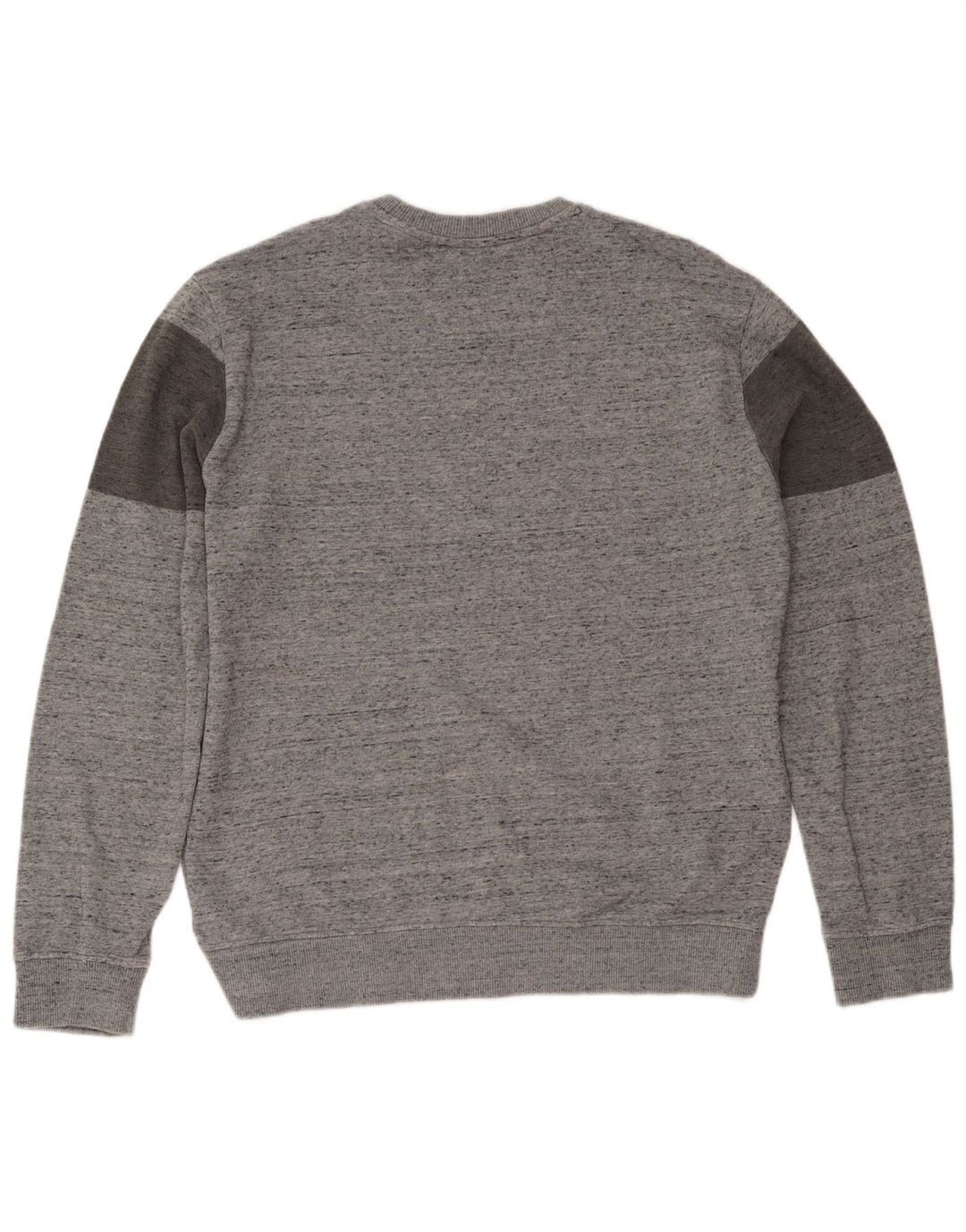 Męski sweter Calvin Klein z graficznym wycięciem pod szyją, duży, szary, nakrapiany