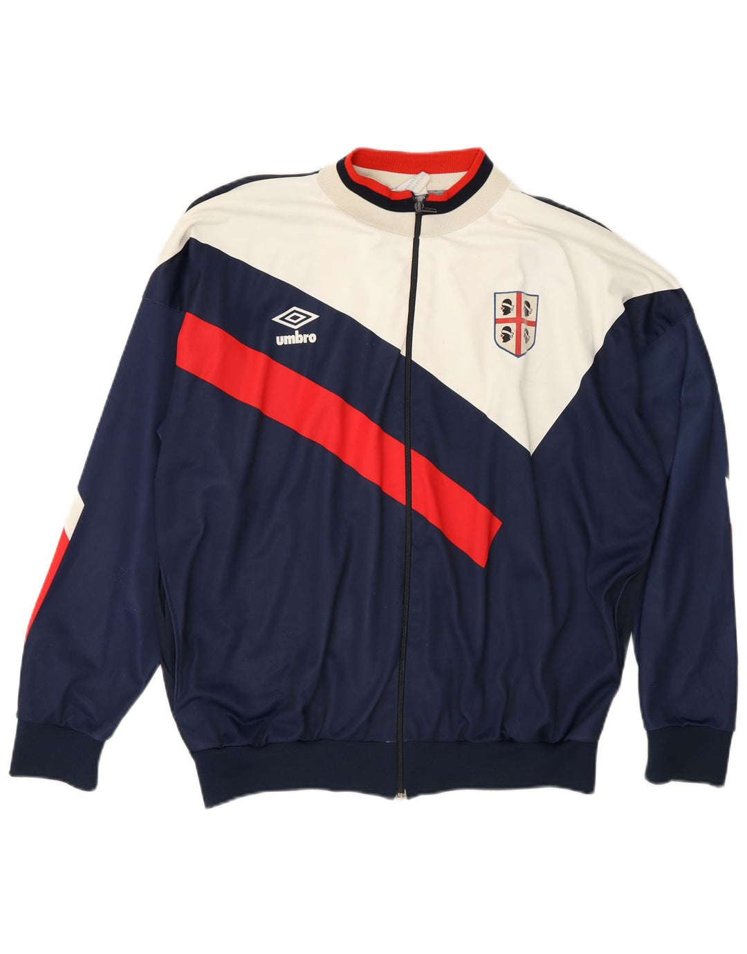Umbro Męskie Cagliari 1990-1991 Dresowa kurtka górna duża granatowa