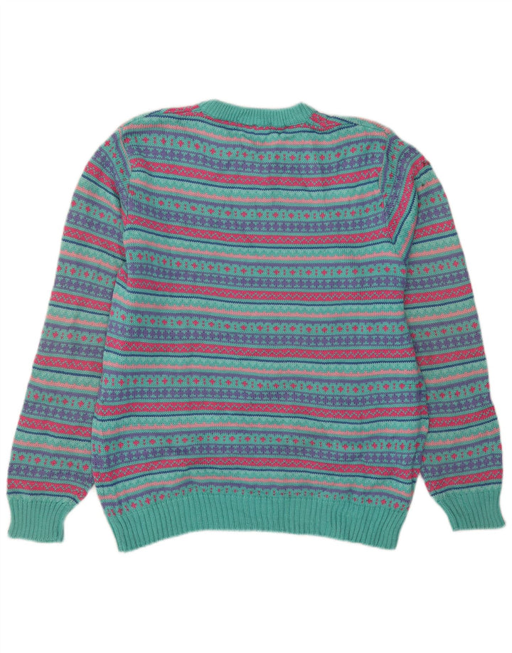 L.L.Bean Męski sweter z okrągłym dekoltem, duży, wielokolorowy, wełniany Fair Isle