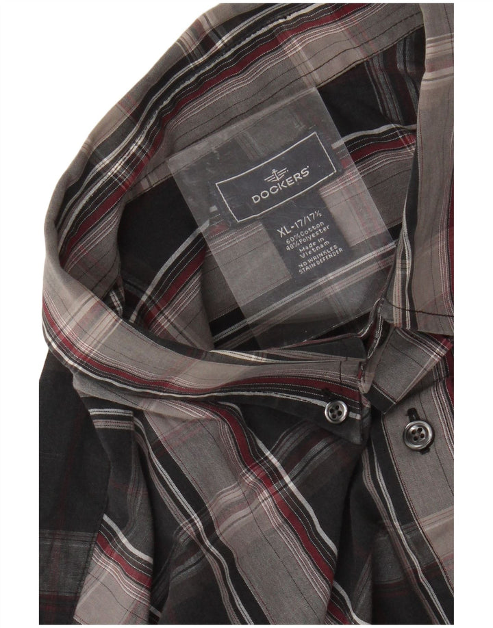 Koszula męska DOCKERS Rozmiar 17 1/2 XL, bawełniana, czarna krata