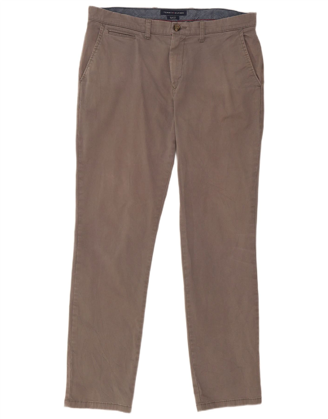 Męskie spodnie chino slim fit TOMMY HILFIGER W36 L31 szara bawełna