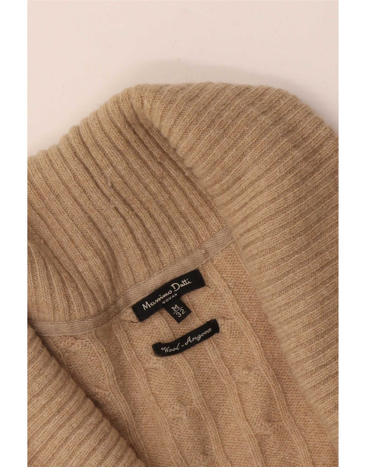 Sweter damski Massimo Dutti UK 12 Średni brązowy wełniany