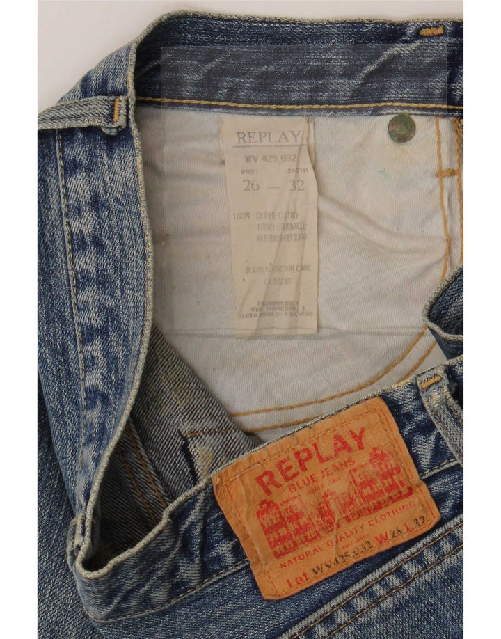Damskie jeansy Bootcut Replay W26 L32 Niebieskie bawełniane