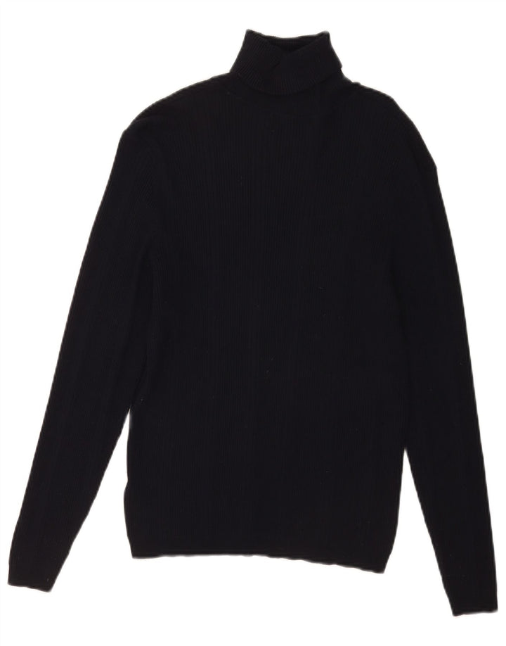 Marks & Spencer Damski sweter z golfem UK 12, średni granatowy