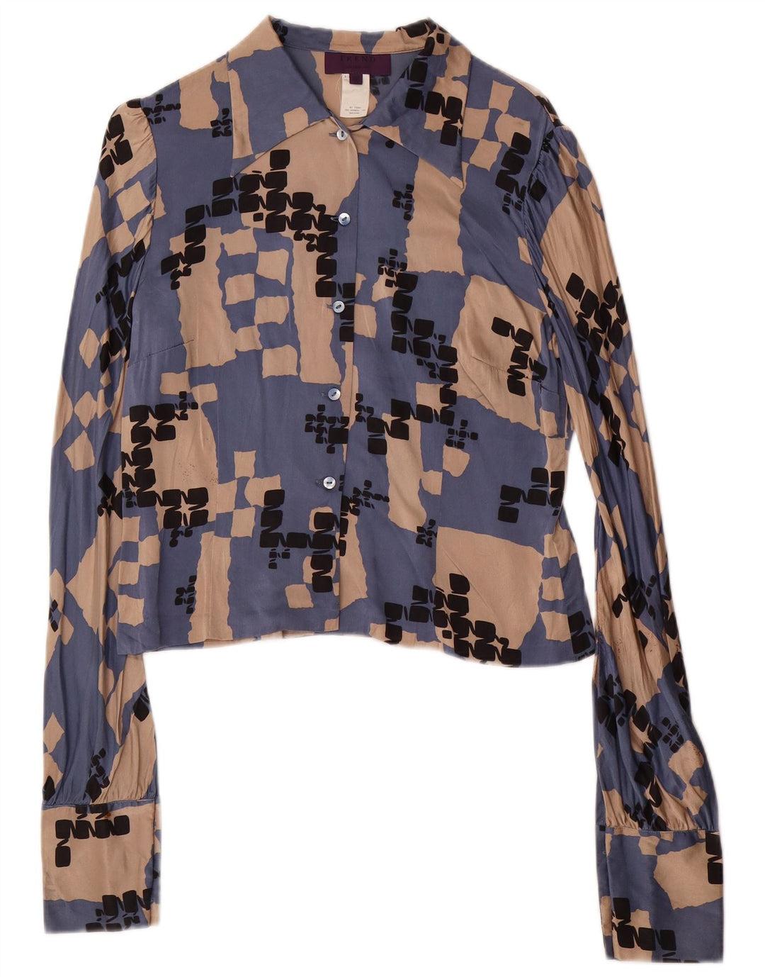 LES COPAINS Damski komplet dwuczęściowych spódnic IT 42 Medium W28 Niebieski geometryczny jedwab