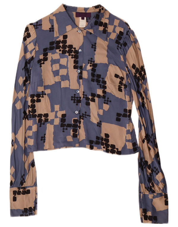 LES COPAINS Damski komplet dwuczęściowych spódnic IT 42 Medium W28 Niebieski geometryczny jedwab