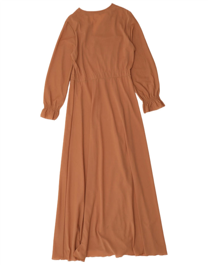 Damska sukienka maxi w stylu vintage UK 12 Średni brąz