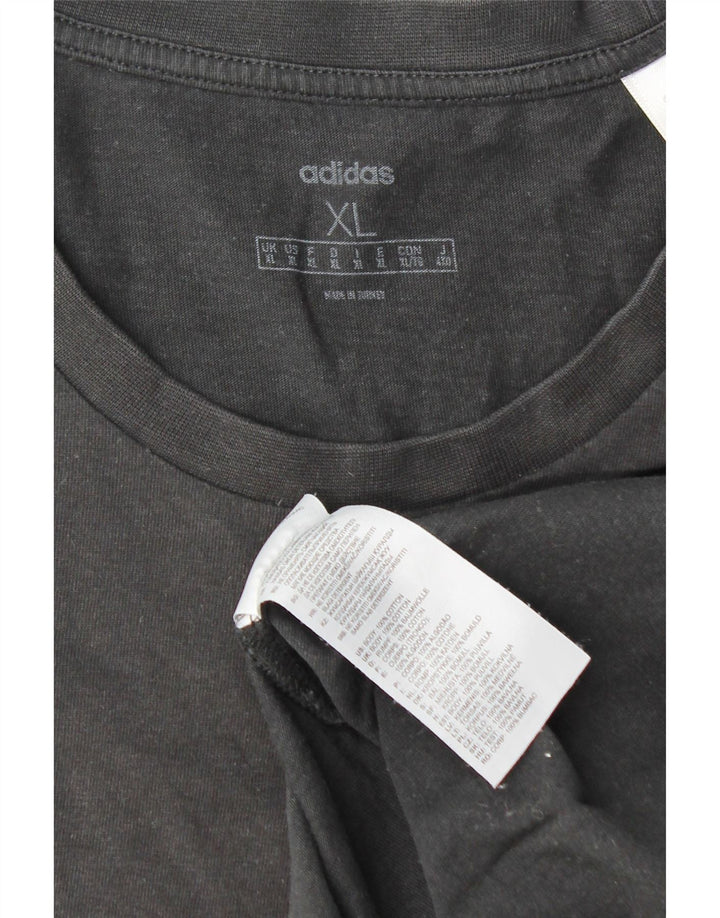 T-shirt męski ADIDAS XL, czarny, bawełniany