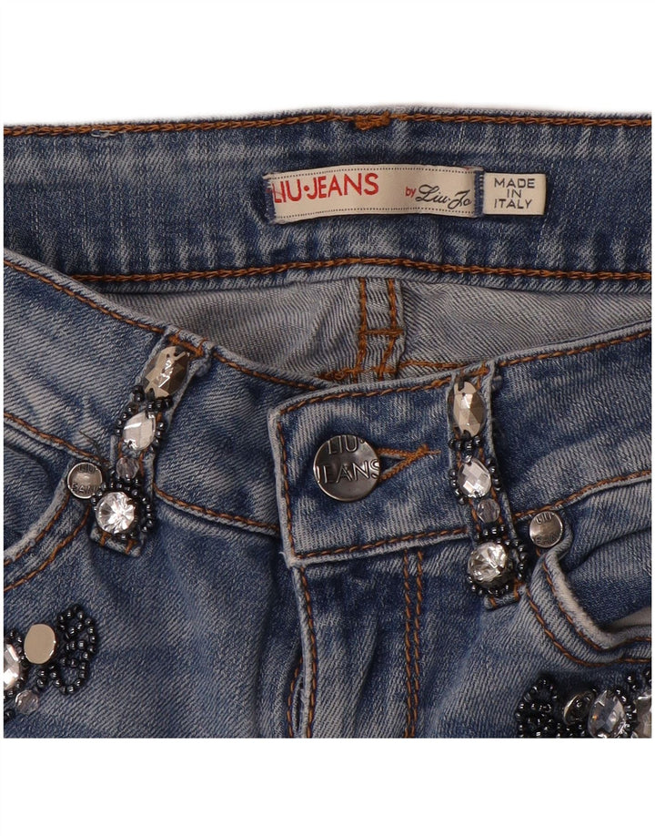 Damskie jeansy Liu Jo w trudnej sytuacji W26 L27 Niebieskie