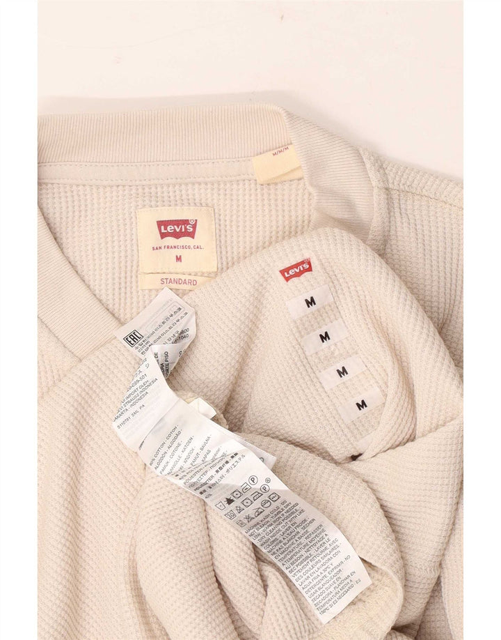 Męski standardowy top Levi's z długim rękawem, średnio beżowy, bawełniany