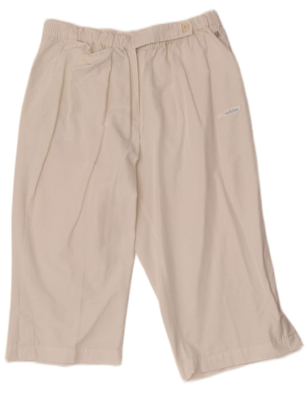 Damskie spodnie Adidas Straight Capri UK 16 Large W30 L17 Biała bawełna