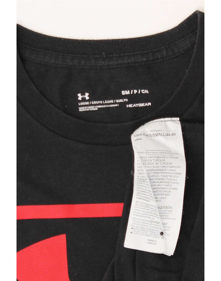 Męski T-shirt z grafiką Under Armour, mały, czarny, bawełniany