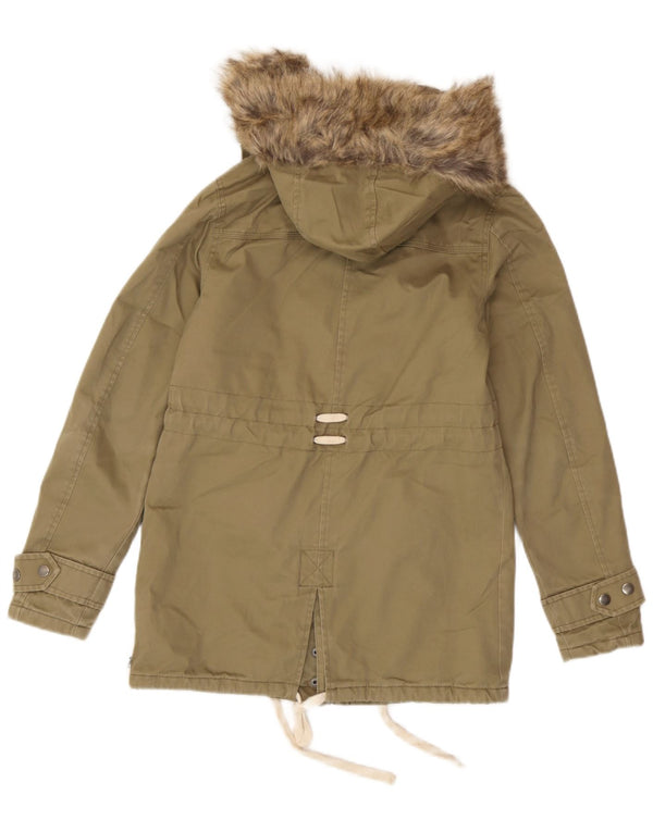 Damska kurtka parka z kapturem Animal UK 6 XS, bawełna khaki