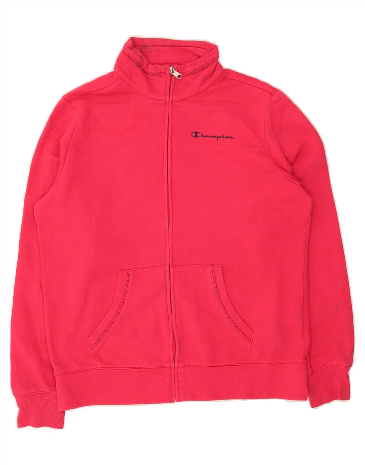 CHAMPION Womens Tracksuit Top Jacket UK 16 Large Pink Cotton Vintage Champion and Second-Hand Champion from Messina Hembry 