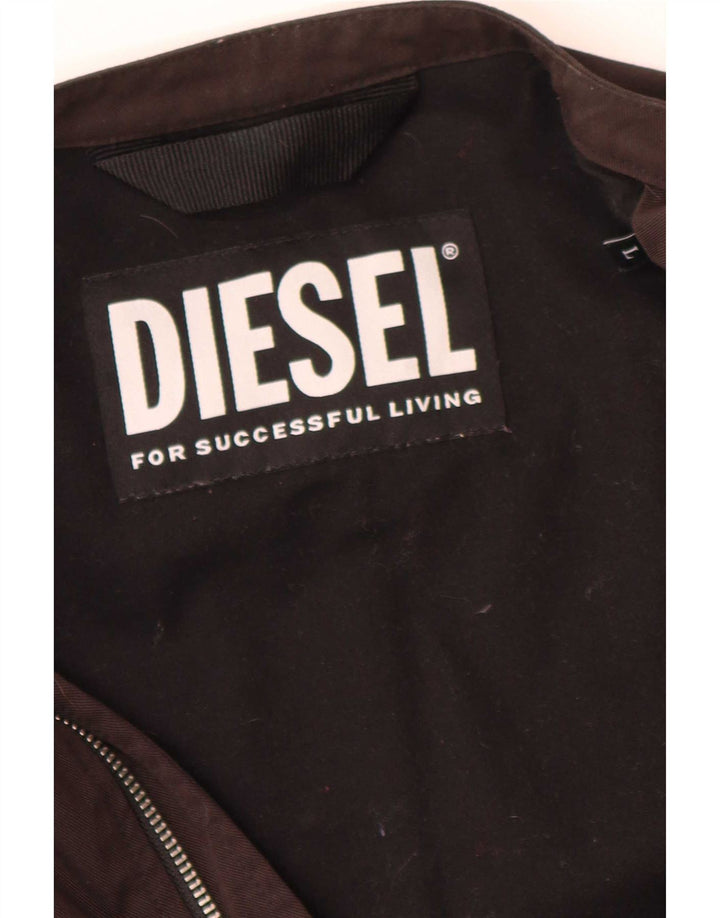 Męska kurtka bomber Diesel UK 40, duża, brązowa, nylonowa