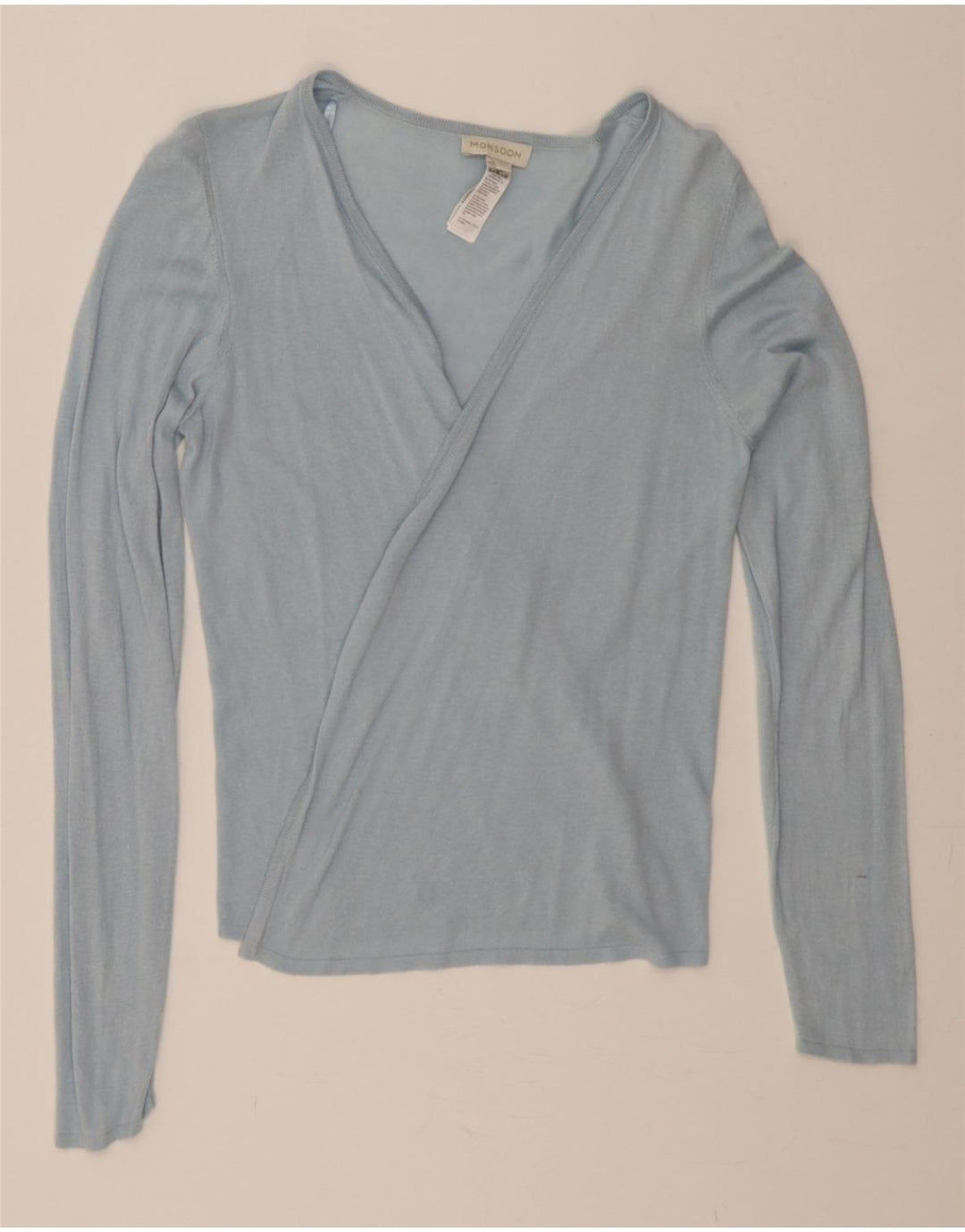 MONSOON Womens Crop Cardigan Top UK 12 Medium Blue Viscose Vintage Monsoon and Second-Hand Monsoon from Messina Hembry 