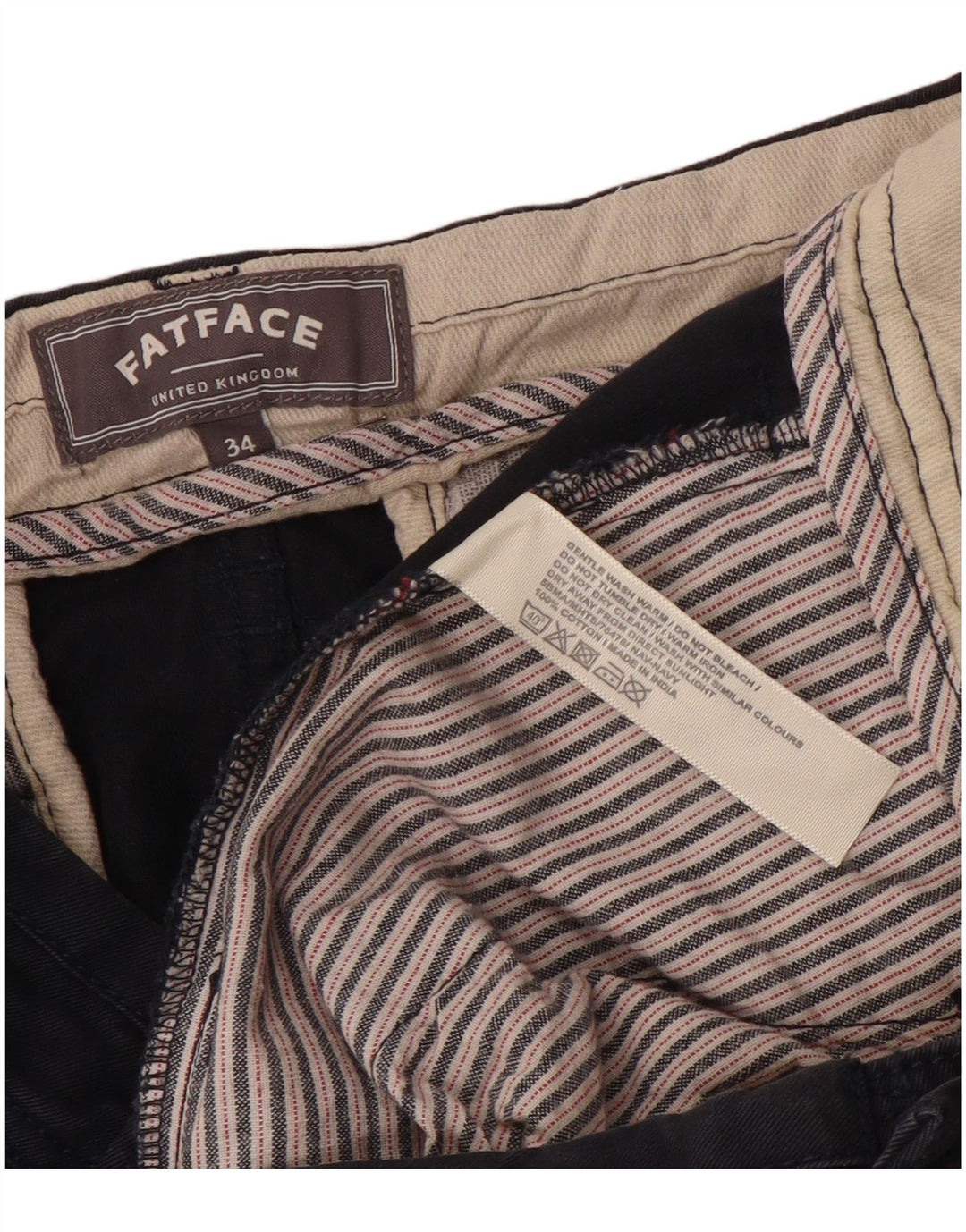 Męskie spodenki Chino Fat Face W34, duże, granatowe, bawełniane