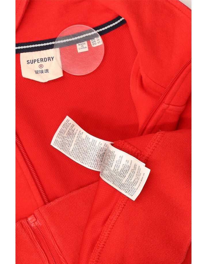 Damska kurtka dresowa Superdry Crop UK 14, duża, czerwona, z blokami kolorów