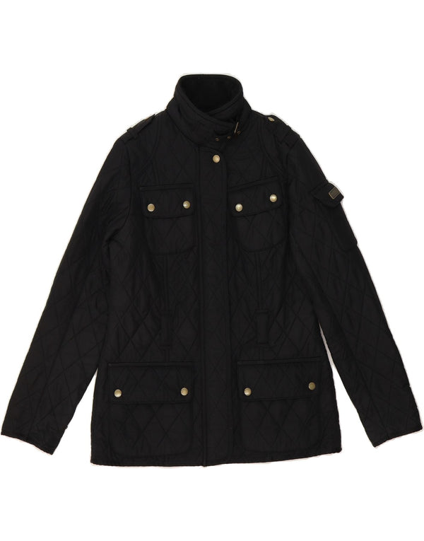 BARBOUR Womens Oversized Quilted Jacket UK 10 Small Black