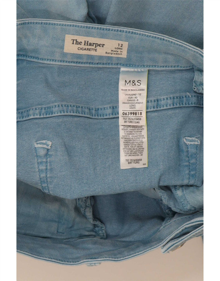 Marks & Spencer Damskie proste dżinsy UK 12 Medium W30 L27 Turkusowe