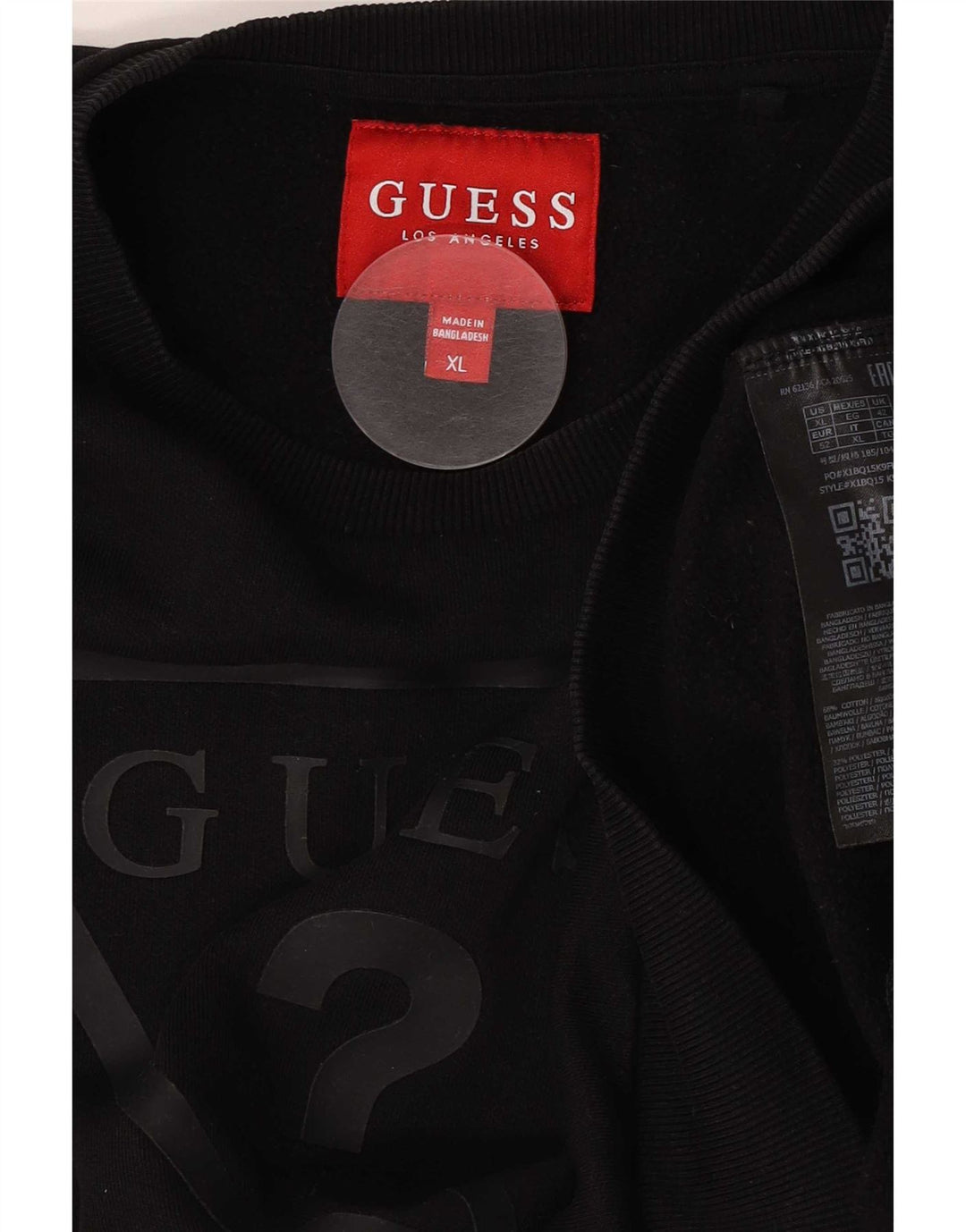 Męska bluza Guess z grafiką, XL, czarna, bawełniana