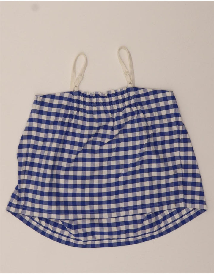 GANT Womens Crop Top UK 10 Small Blue Gingham Cotton Vintage Gant and Second-Hand Gant from Messina Hembry 