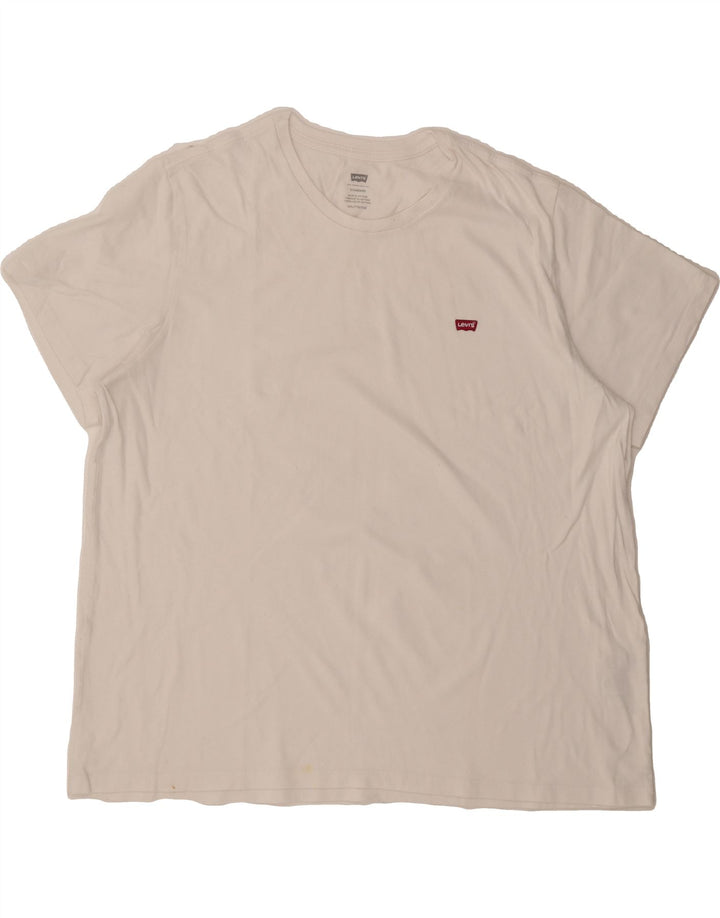 LEVI'S Mens Standard T-Shirt Top 2XL White Cotton Vintage Levi's and Second-Hand Levi's from Messina Hembry 