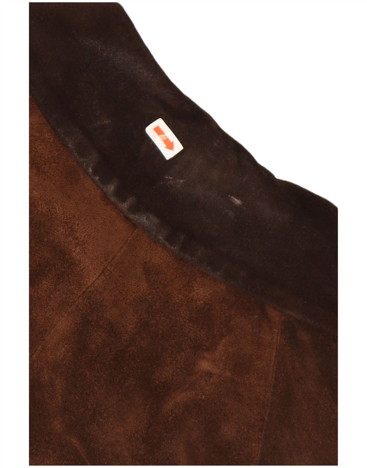 Vintage damski, oversize'owy, zamszowy płaszcz wiatrówka UK 18 XL, brązowy