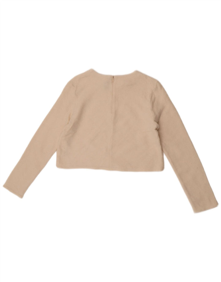 Sweter damski Zara z okrągłym dekoltem, UK 12, średni, biała wełna