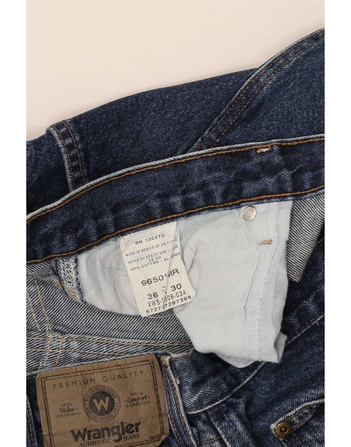 Wrangler Męskie Proste Dżinsy W36 L30 Niebieskie Bawełniane