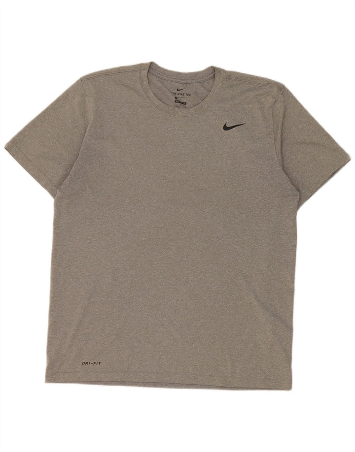 Męski T-shirt Nike Dri Fit, duży, szary, poliestrowy