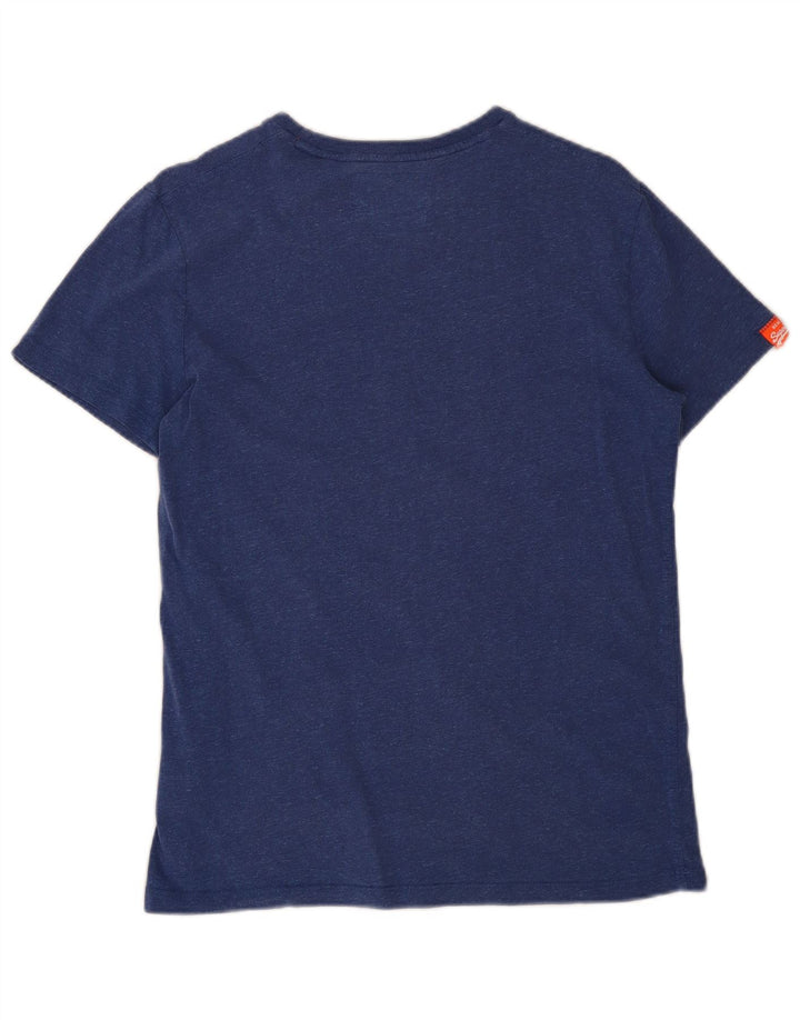 T-shirt męski Superdry, mały, niebieski, bawełniany w cętki