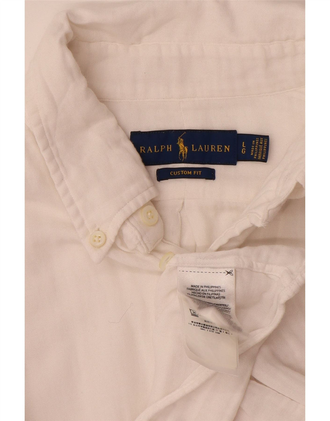 Koszula męska Ralph Lauren o dopasowanym kroju, duża, biała, bawełniana
