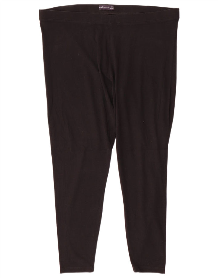 Legginsy damskie Marks & Spencer UK 20 2XL, czarne, bawełniane