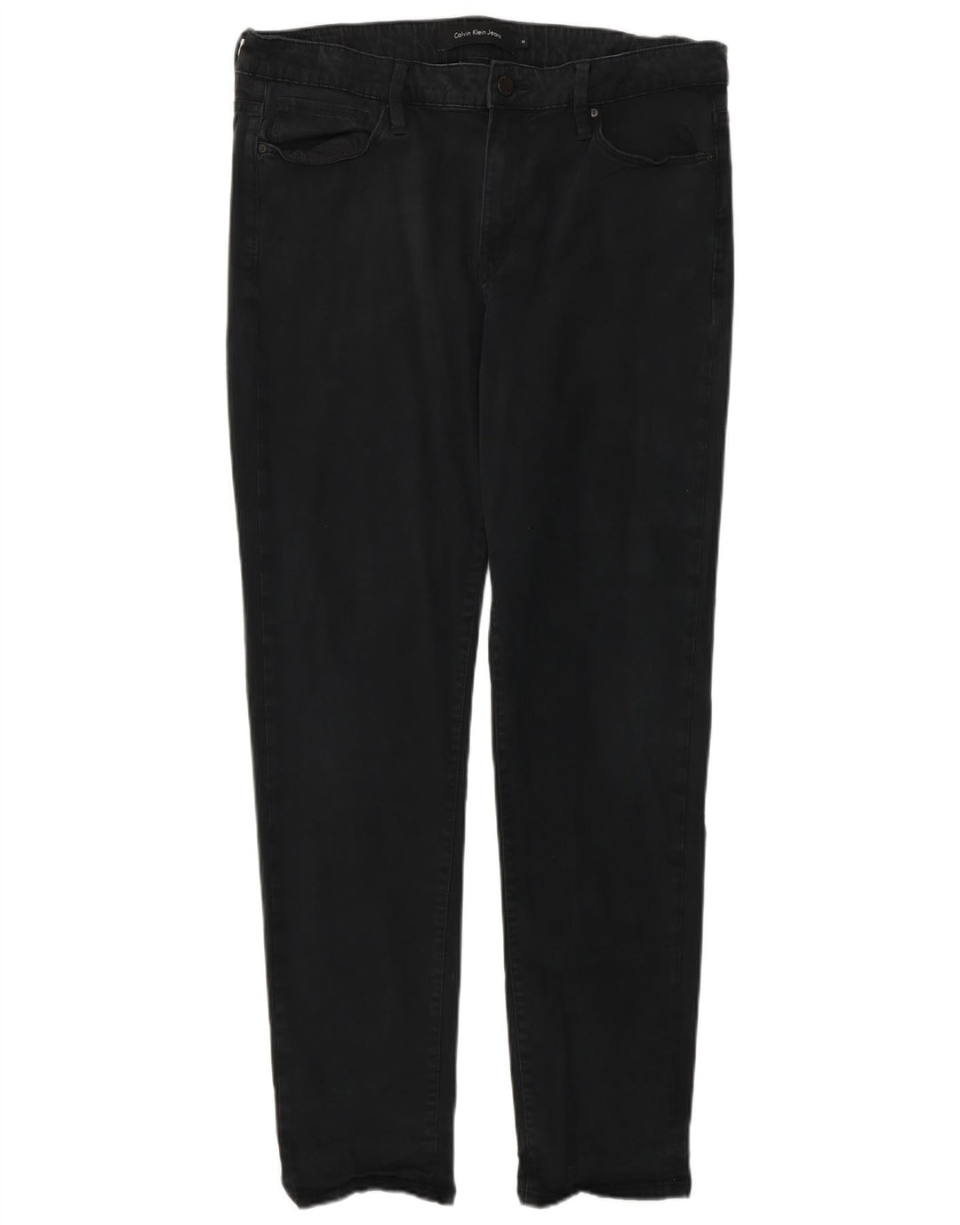 CALVIN KLEIN Damskie jeansy slim US 14 XL W34 L32 Czarne bawełniane