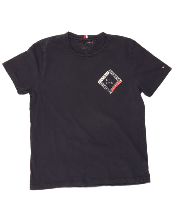 T-shirt damski Tommy Hilfiger Top UK 18 XL, granatowy, bawełniany