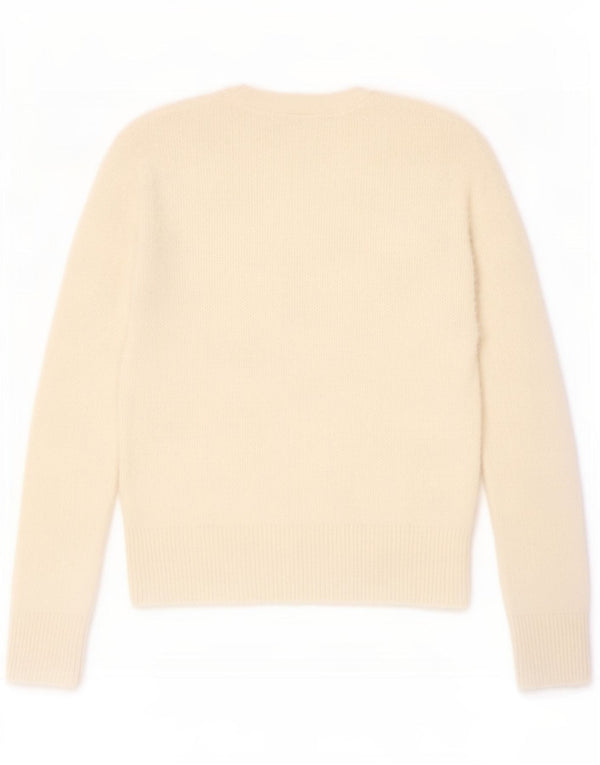 Damski sweter Marks & Spencer z dekoltem w kształcie litery V, UK 8, mały, w kolorze złamanej bieli
