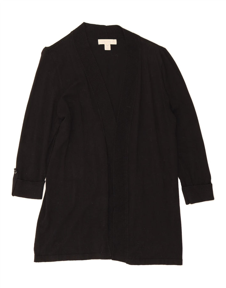 LAURA ASHLEY Womens Longline Cardigan Sweater UK 12 Medium Black Vintage Laura Ashley and Second-Hand Laura Ashley from Messina Hembry 