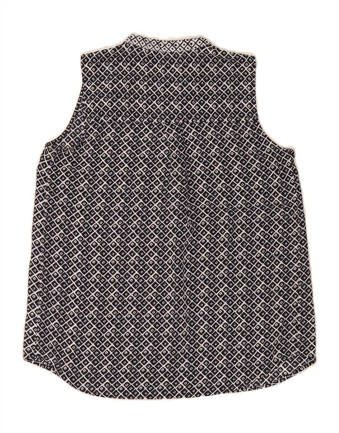 MARKS & SPENCER Womens Blouse Top UK 10 Small  Navy Blue Geometric Vintage Marks & Spencer and Second-Hand Marks & Spencer from Messina Hembry 
