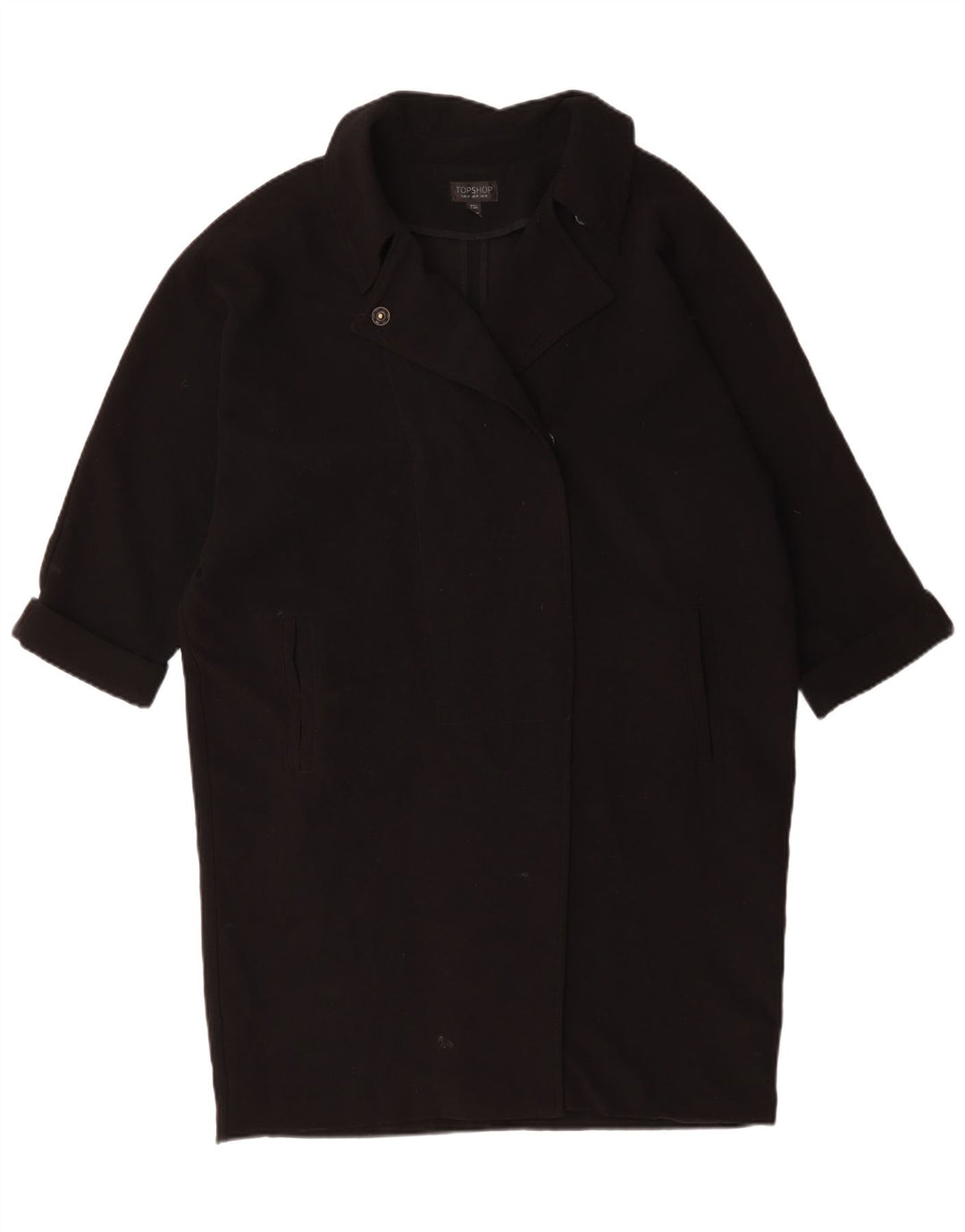 Topshop damski płaszcz oversize UK 14, duży, czarny poliester