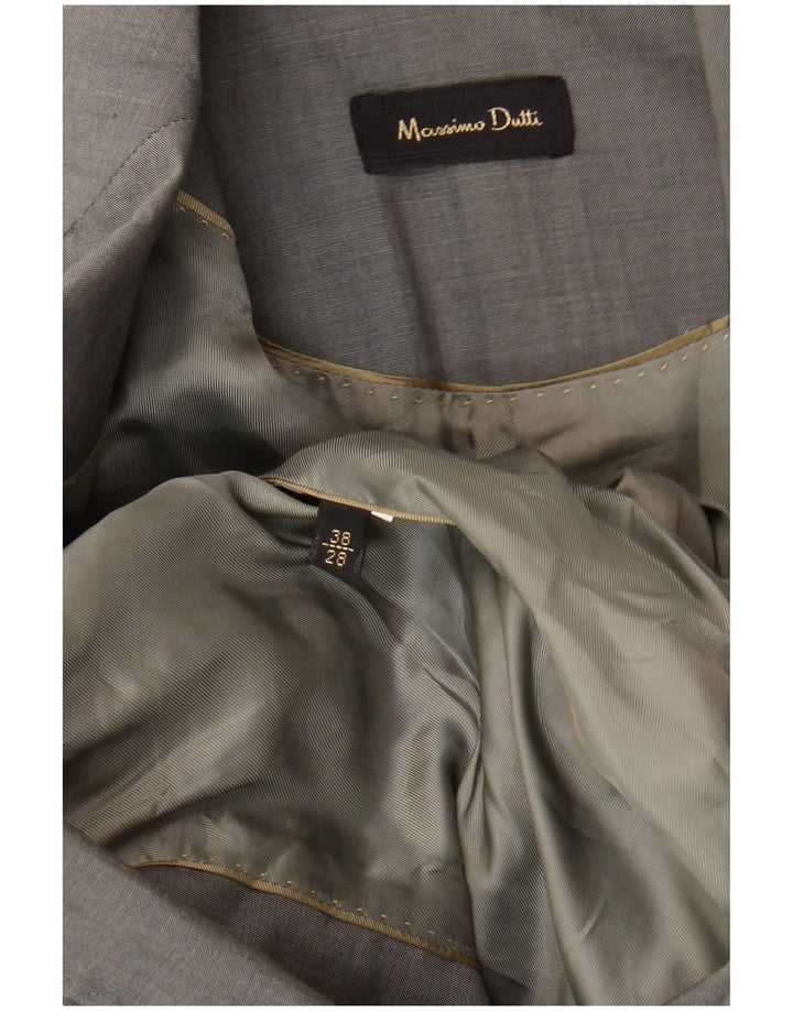 MASSIMO DUTTI Damska marynarka zapinana na 2 guziki EU 38, mała szara