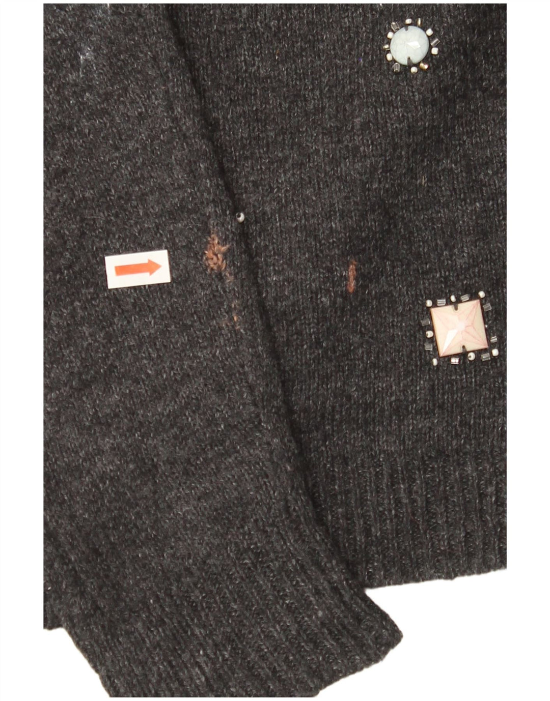 Damski sweter MONSOON z dekoltem w łódkę UK 12, średnioszary, bawełniany