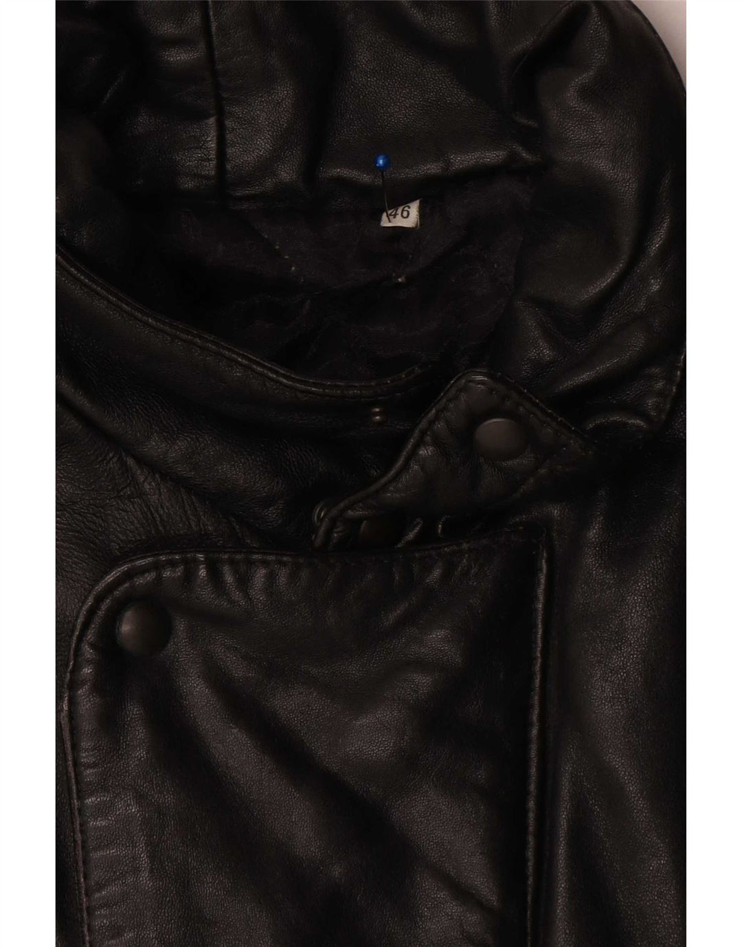 Vintage męska kurtka skórzana bomber UK 46 3XL czarna skóra