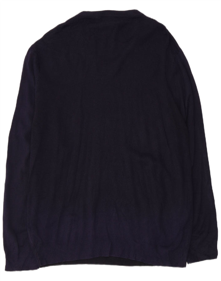 Męski sweter PIERRE CARDIN z dekoltem w kształcie litery V, 2XL, granatowy, akrylowy