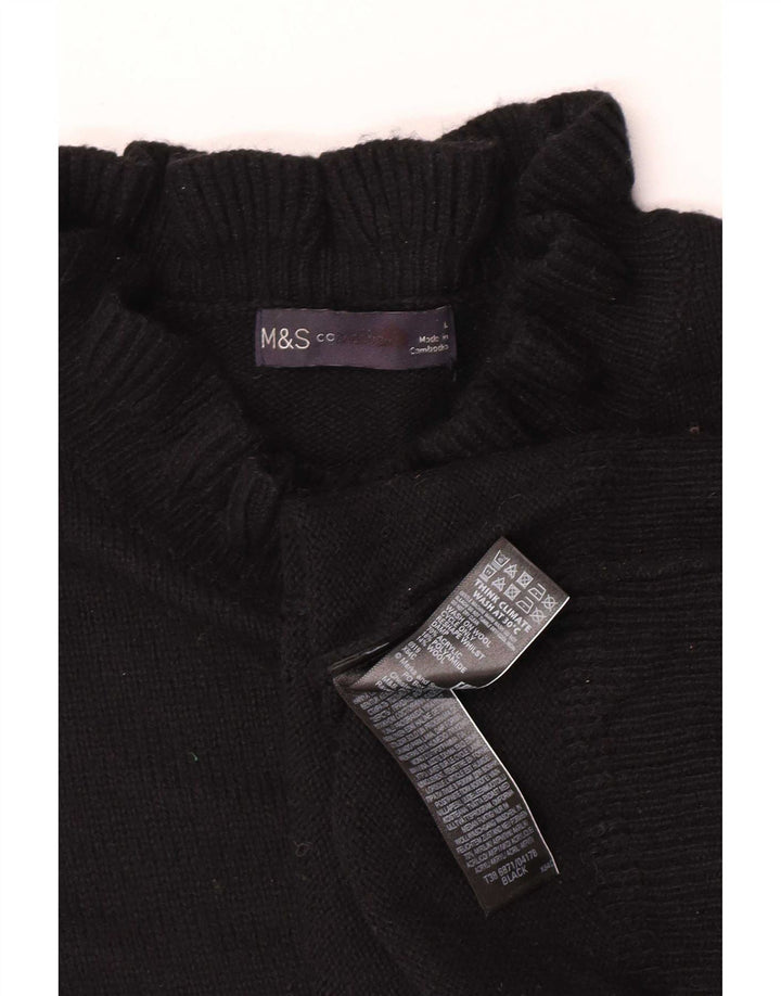 Marks & Spencer Damski sweter z golfem UK 16, duży, czarny