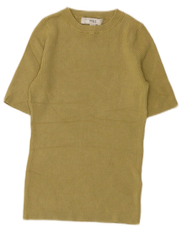 Marks & Spencer Damski sweter z okrągłym dekoltem, UK 6 XS, khaki